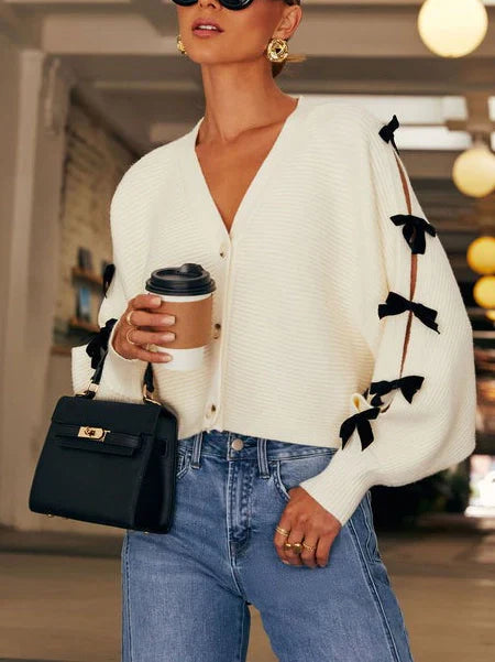 Obiageli | Women's Knit Cardigan | Bow Sleeve Casual