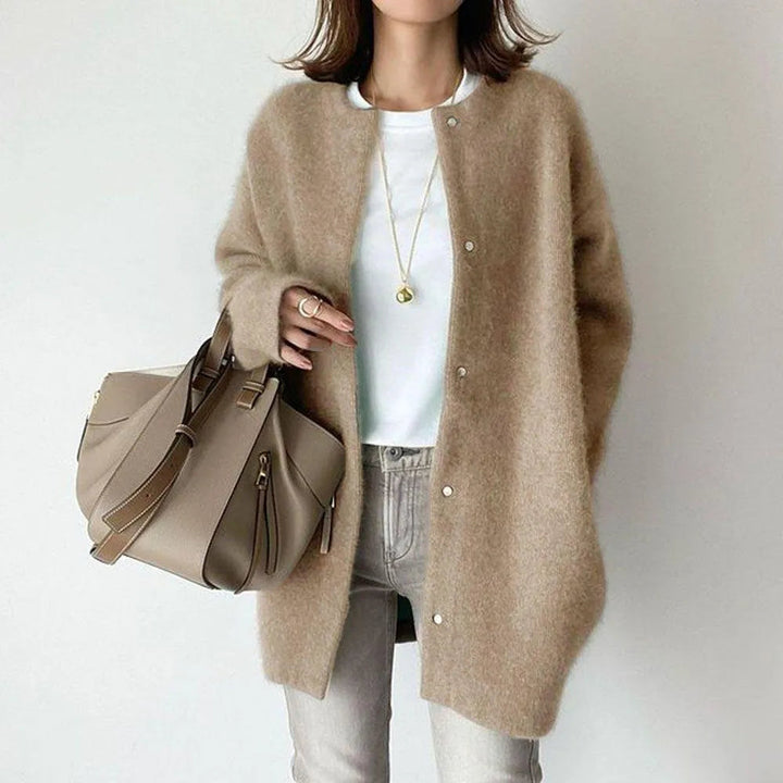 Sybilla | Women's Longline Knit Cardigan | Oversized Button Up Casual