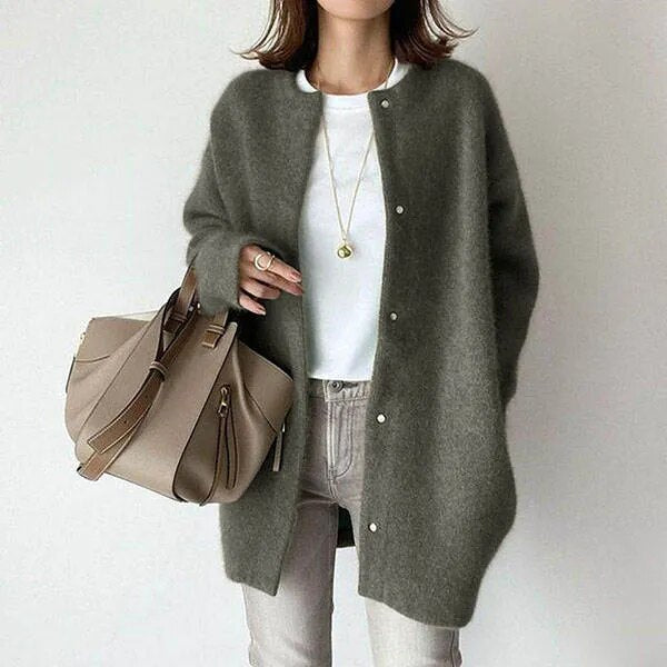 Sybilla | Women's Longline Knit Cardigan | Oversized Button Up Casual