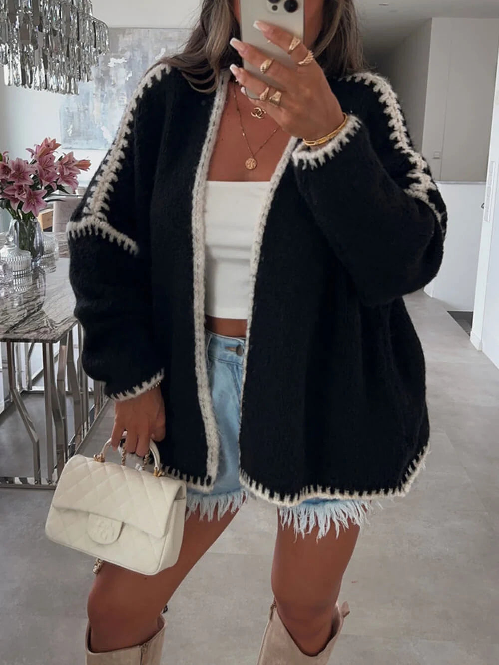 Zenobia | Women's Oversized Knit Cardigan | Open Front Casual