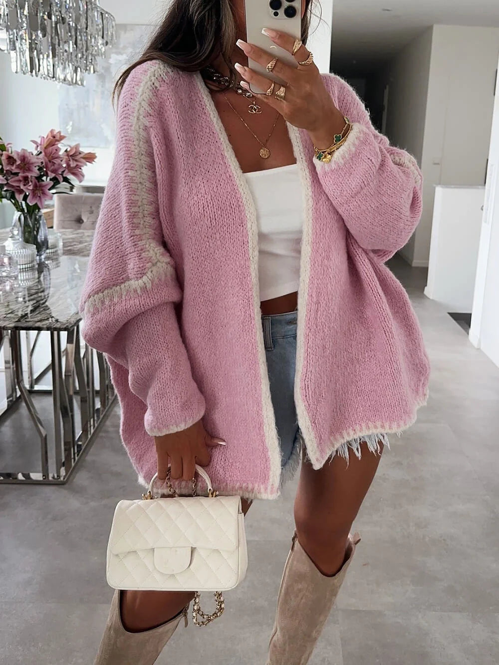 Zenobia | Women's Oversized Knit Cardigan | Open Front Casual