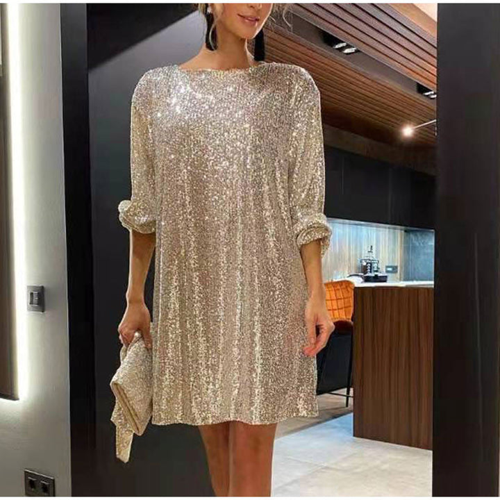 Rhea | Women's Long Sleeve Mini Sequin Dress | Cocktail Party