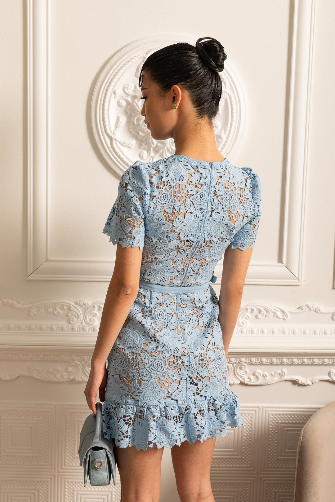 Women's Cocktail Dress Short Sleeve Embroidered | Mini