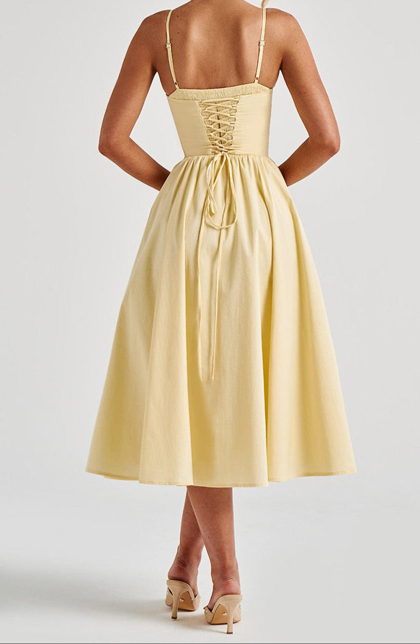 Women's Corset Dress Midi A-Line Spaghetti Strap | Formal