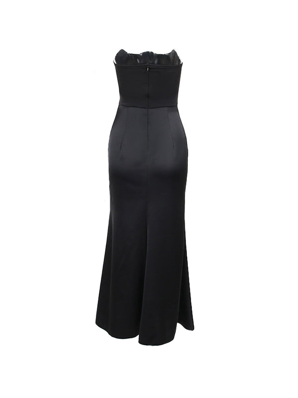 Women's Corset Dress Strapless Ruched Maxi | Evening