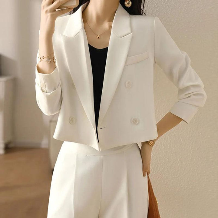 Gisela | Women's Cropped Blazer | Double Breasted Pocket Workwear