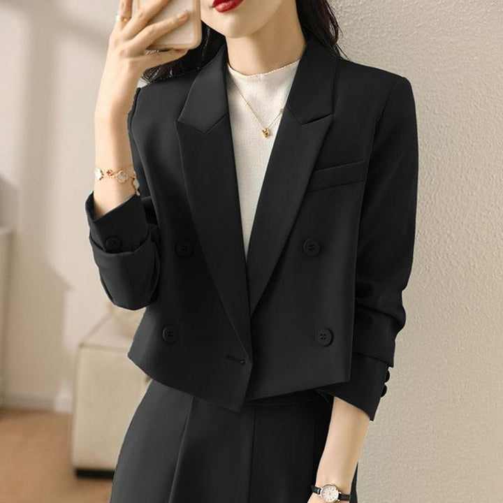 Gisela | Women's Cropped Blazer | Double Breasted Pocket Workwear
