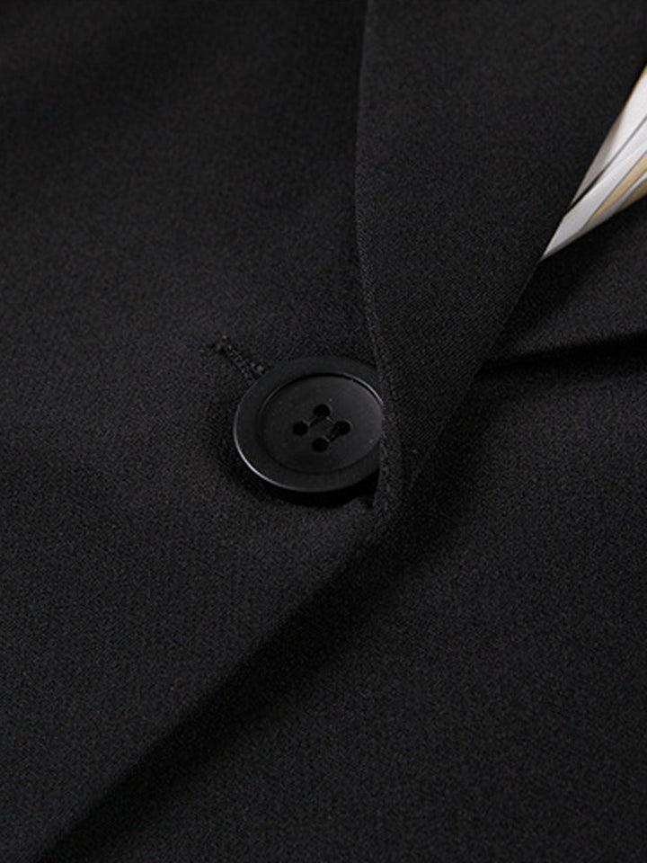 Eithne | Women's Cropped Blazer | Notched Lapel Button Minimalist