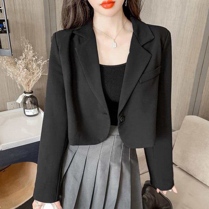 Walpurg | Women's Cropped Blazer | Notched Lapel Single Button Short