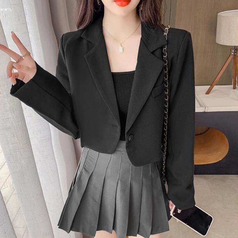 Walpurg | Women's Cropped Blazer | Notched Lapel Single Button Short