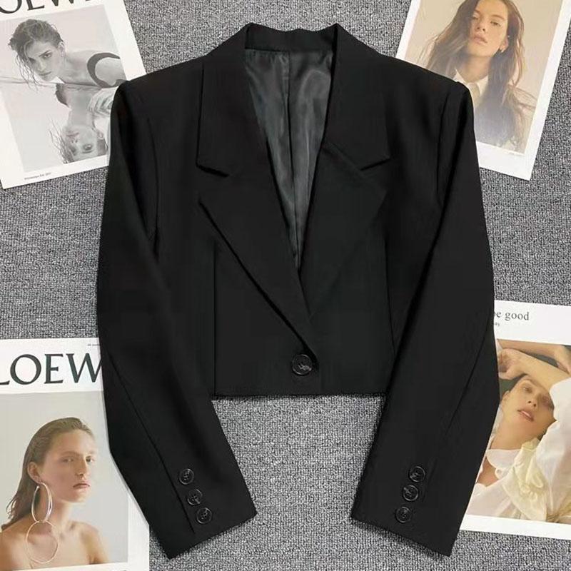 Walpurg | Women's Cropped Blazer | Notched Lapel Single Button Short