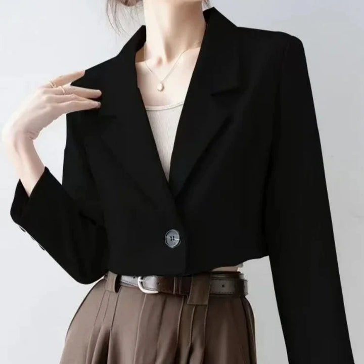 Athenais | Women's Cropped Blazer | Notched Lapel Single Button Tailored