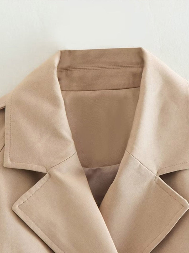Oksana | Women's Cropped Trench Jacket | Short Belted Classic
