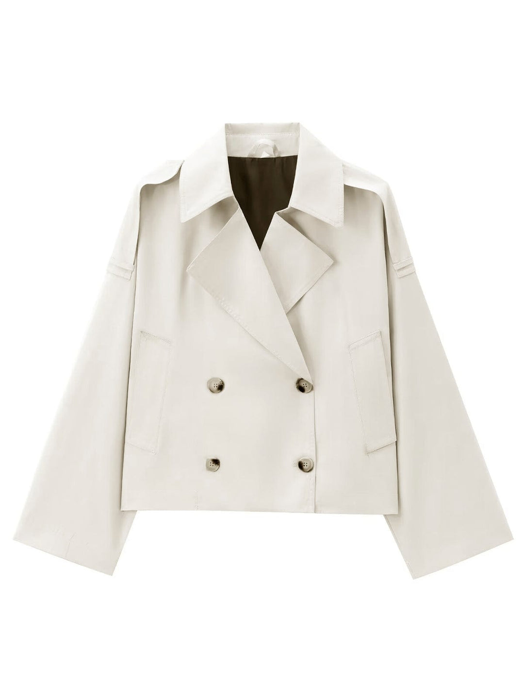 Jyoti | Women's Cropped Trench Coat Short | Double-Breasted