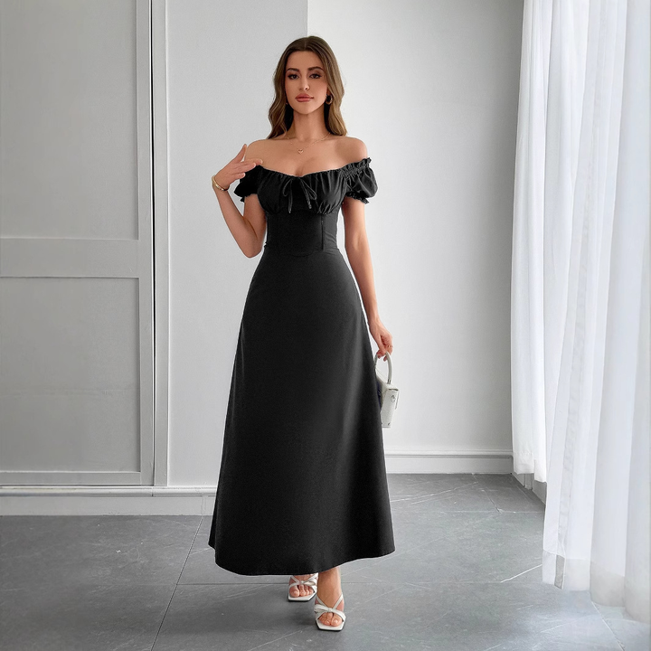 Women's Dress Puff Sleeve Square Neck | Maxi