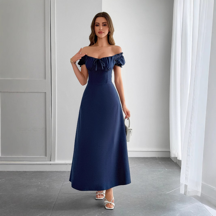 Women's Dress Puff Sleeve Square Neck | Maxi