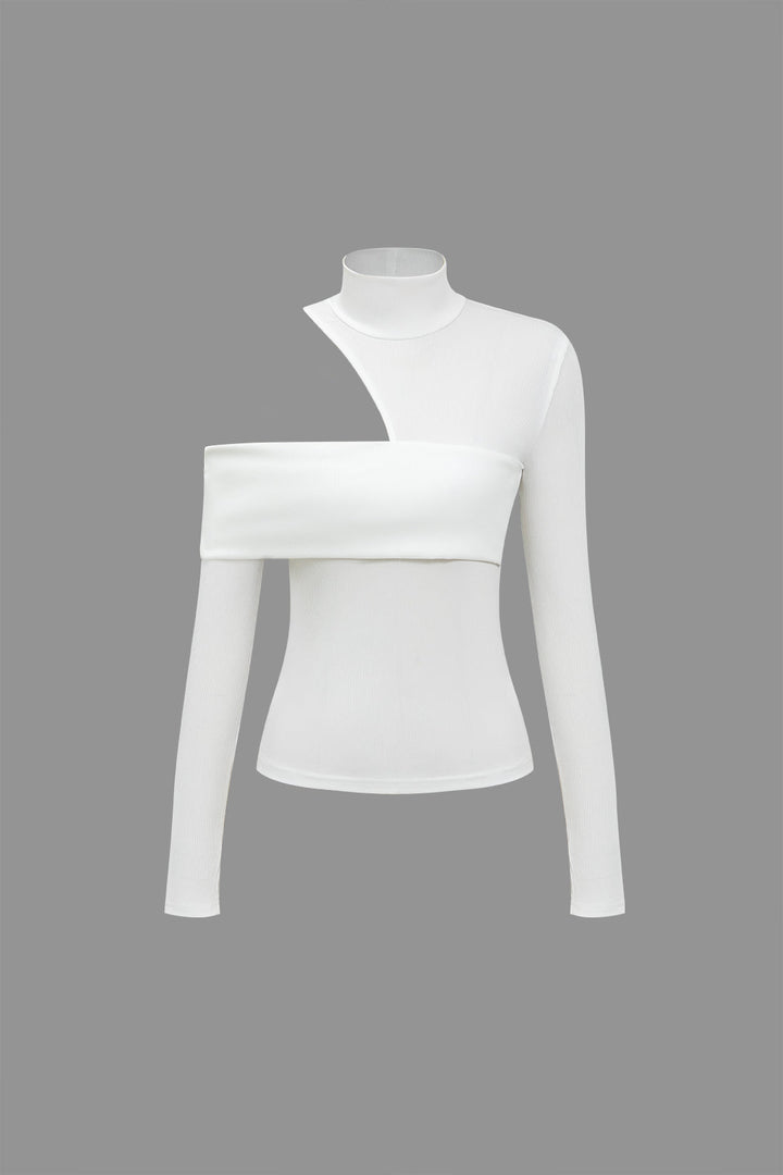 Adelheid | Women's Fitted Long Sleeve Top | Cut Out Turtleneck