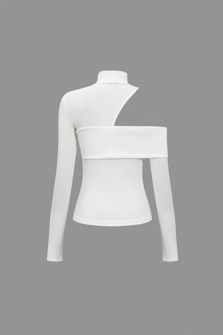 Adelheid | Women's Fitted Long Sleeve Top | Cut Out Turtleneck