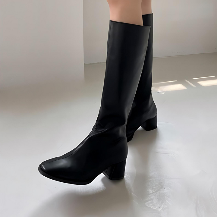 Soledad | Women's Knee High Boots | Square Toe Block Heel