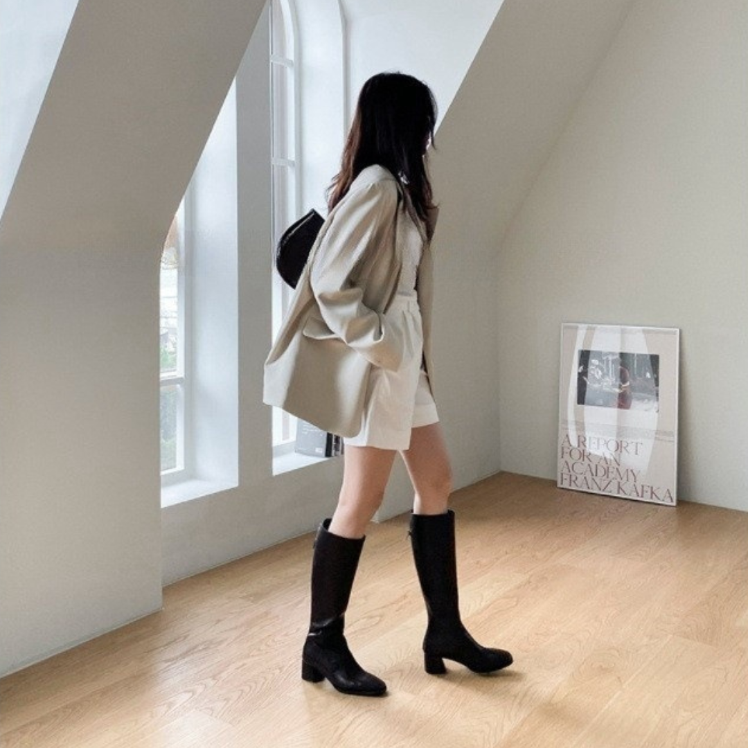 Soledad | Women's Knee High Boots | Square Toe Block Heel