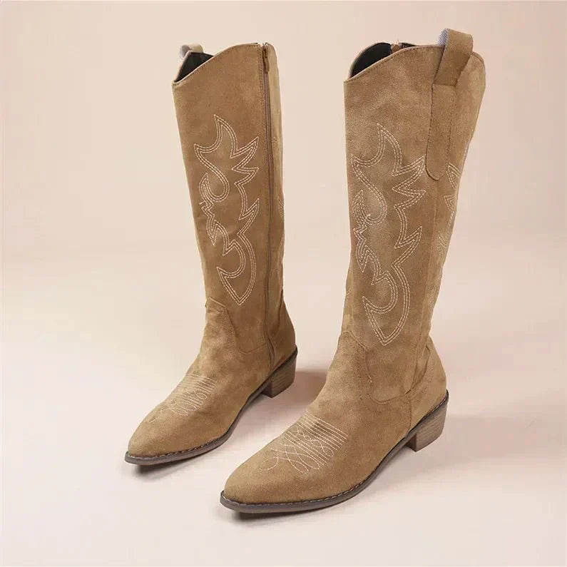Cunigunde | Women's Western Knee High Boots | Cowgirl Stitch