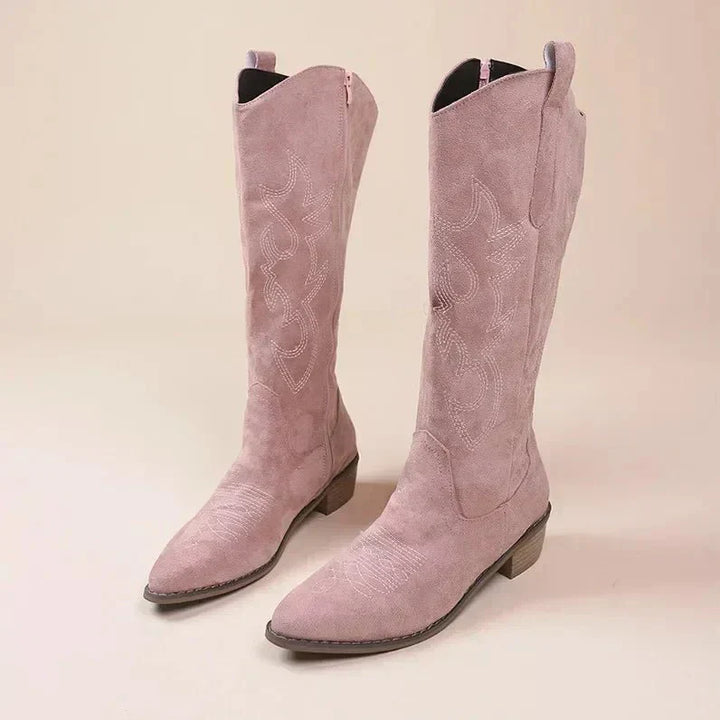 Cunigunde | Women's Western Knee High Boots | Cowgirl Stitch