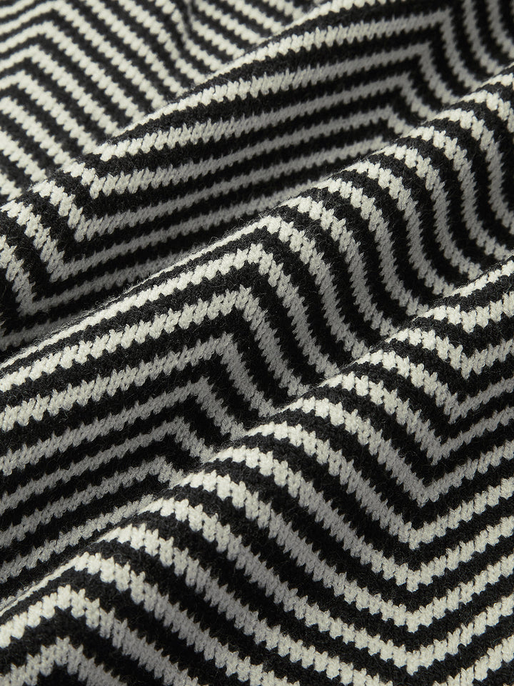 Neaira | Women's Knit Cardigan | Chevron Stripes V-Neck Button Up