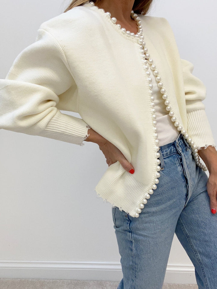 Abibatou | Women's Knit Cardigan | Round Neck Open Front