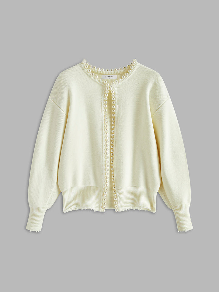 Abibatou | Women's Knit Cardigan | Round Neck Open Front