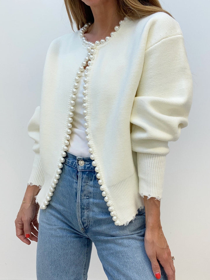 Abibatou | Women's Knit Cardigan | Round Neck Open Front