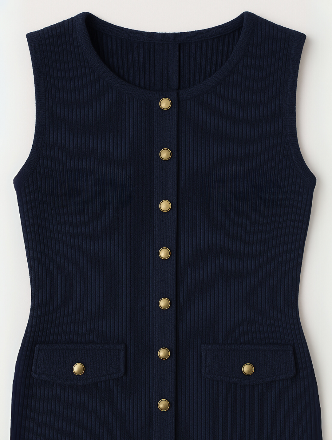 Women's Knit Dress Sleeveless Button Front | Semi Formal