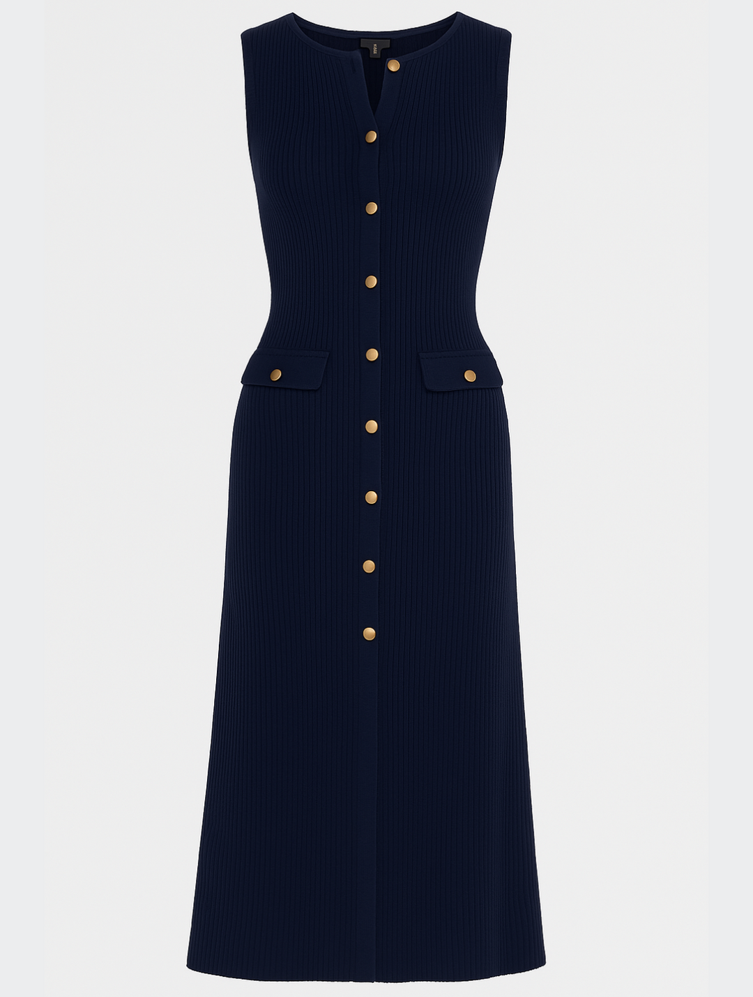 Women's Knit Dress Sleeveless Button Front | Semi Formal