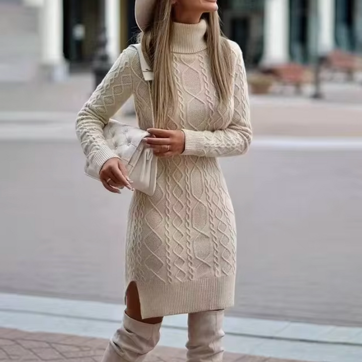 Laure | Knit Turtleneck Midi Dress