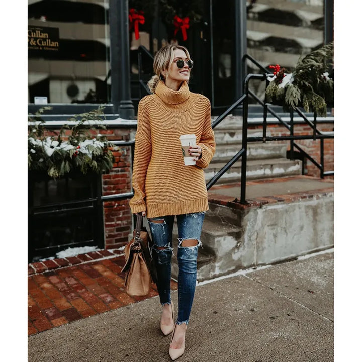 Niobe | Women's Knit Sweater Vest | Turtleneck Long