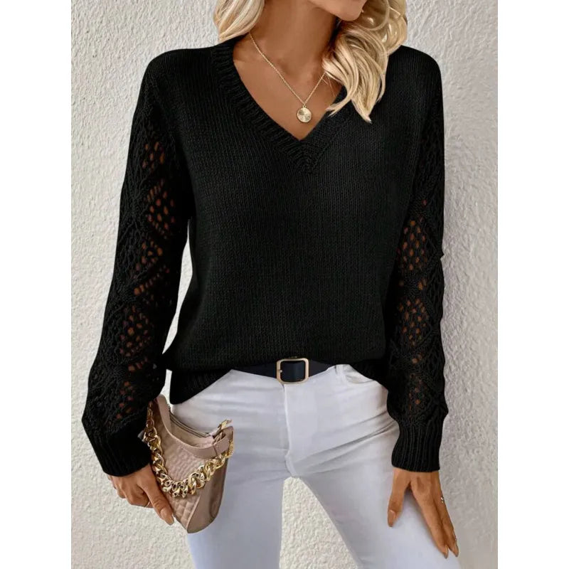 Uche | Women's Knit Vest | V-Neck Open Sleeve Casual