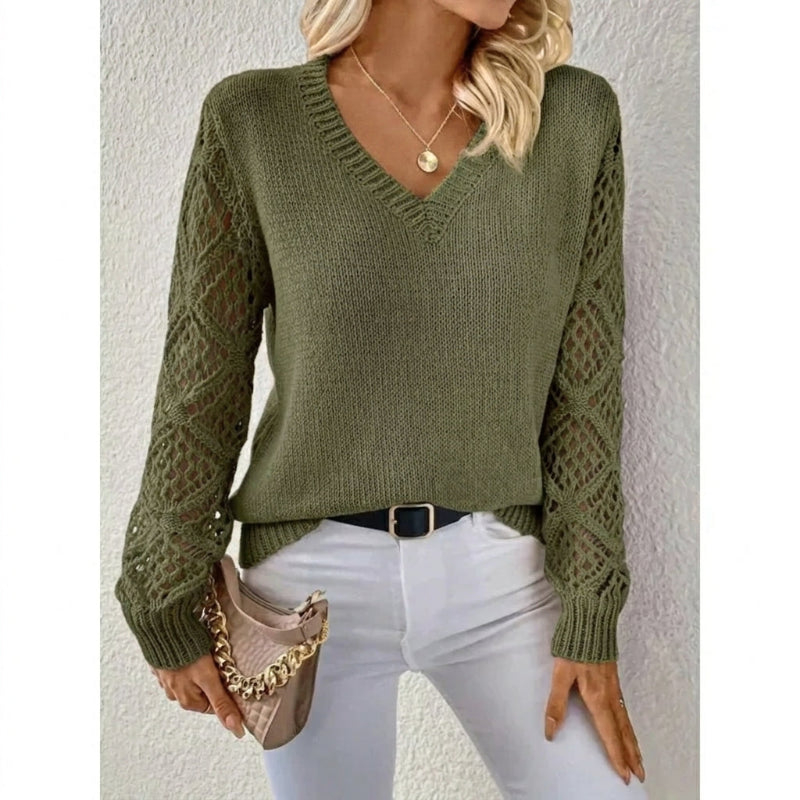 Uche | Women's Knit Vest | V-Neck Open Sleeve Casual