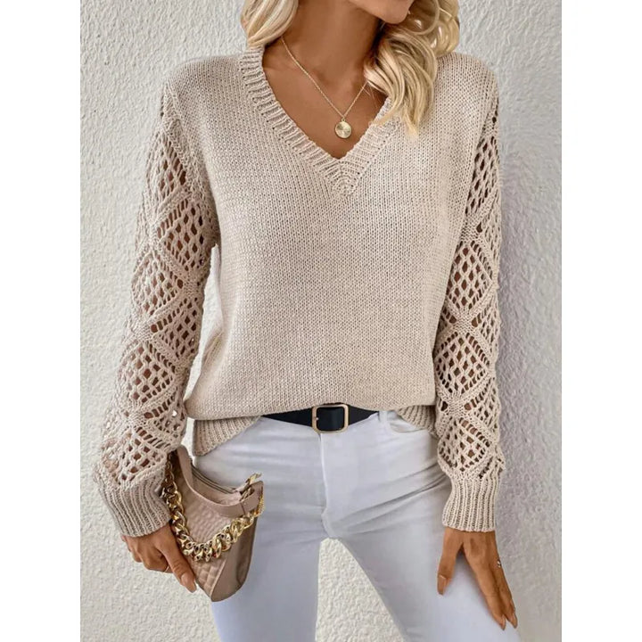 Uche | Women's Knit Vest | V-Neck Open Sleeve Casual