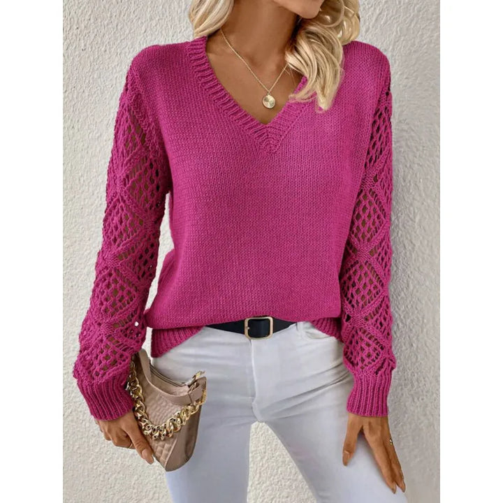 Uche | Women's Knit Vest | V-Neck Open Sleeve Casual