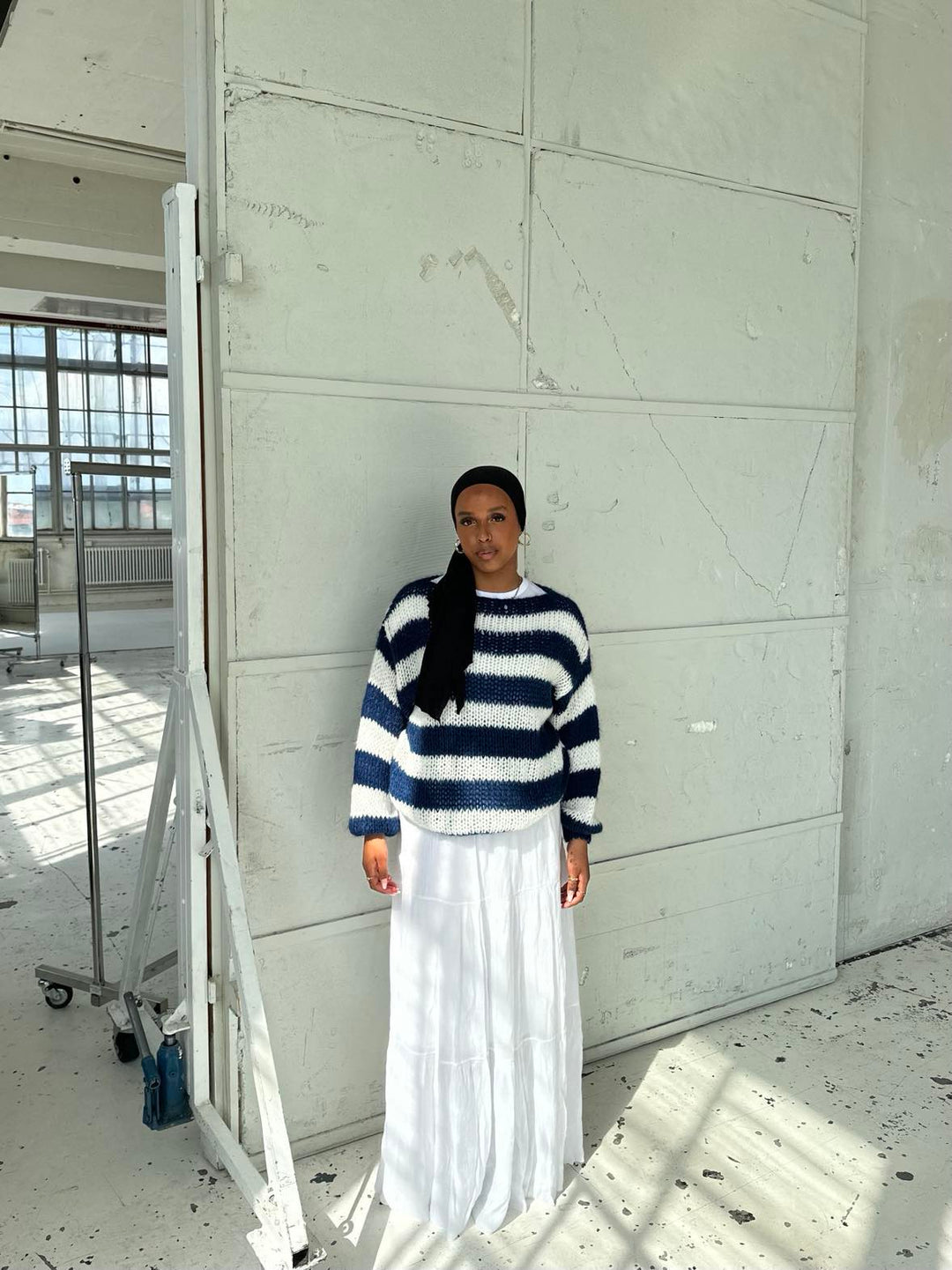 Semele | Women's Knitted Jumper | Striped Crew Neck Oversized