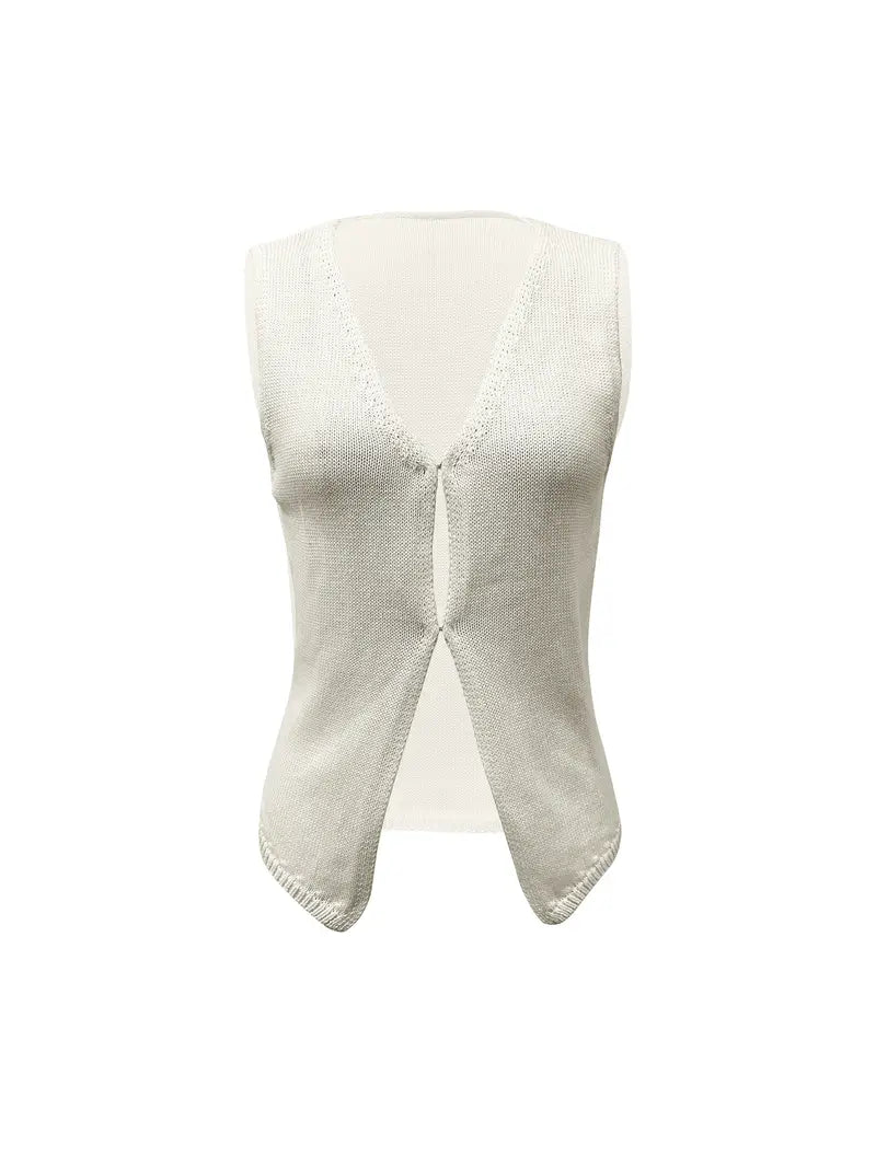 Bodicea | Women's Knitted Vest | Deep V Neck Sleeveless