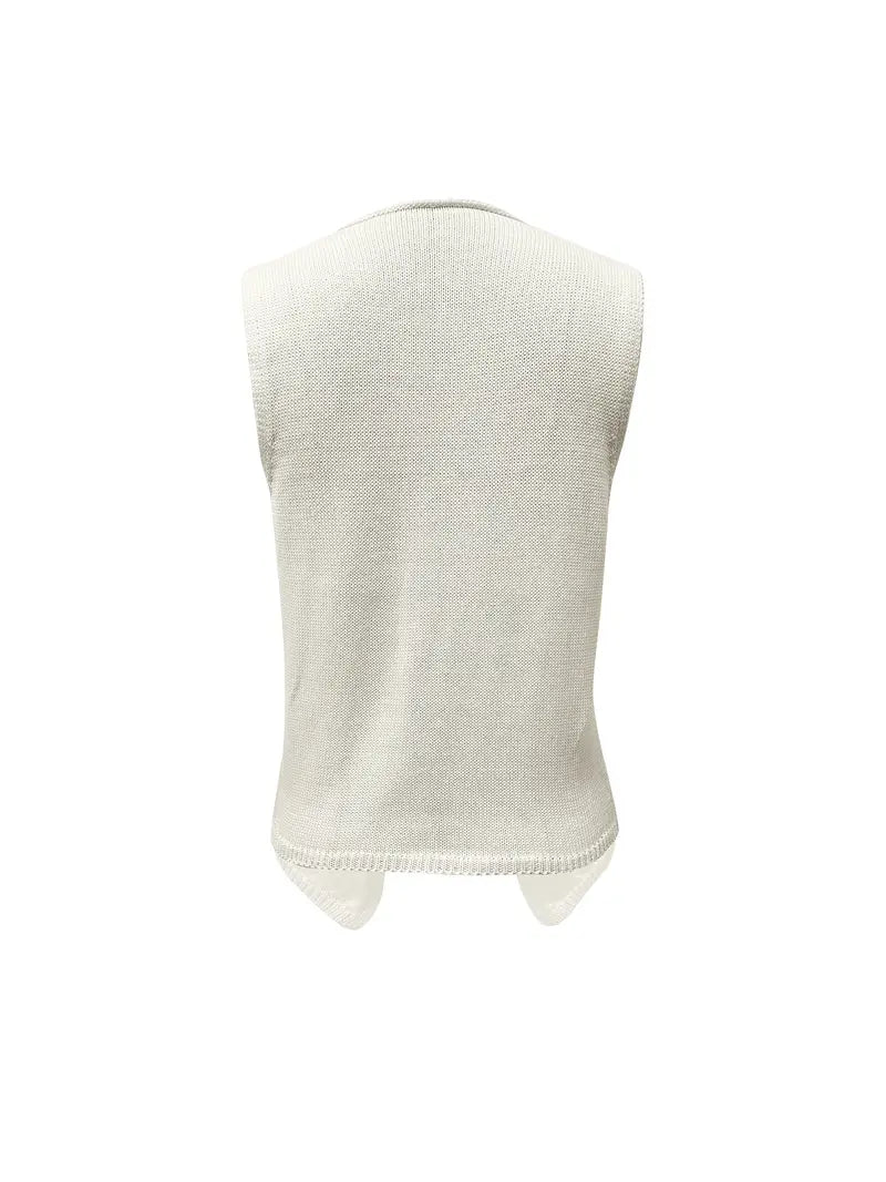 Bodicea | Women's Knitted Vest | Deep V Neck Sleeveless
