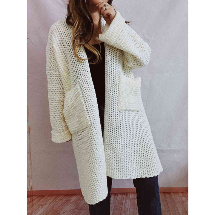Kadiatou | Women's Long Knit Cardigan | Open Front Pockets