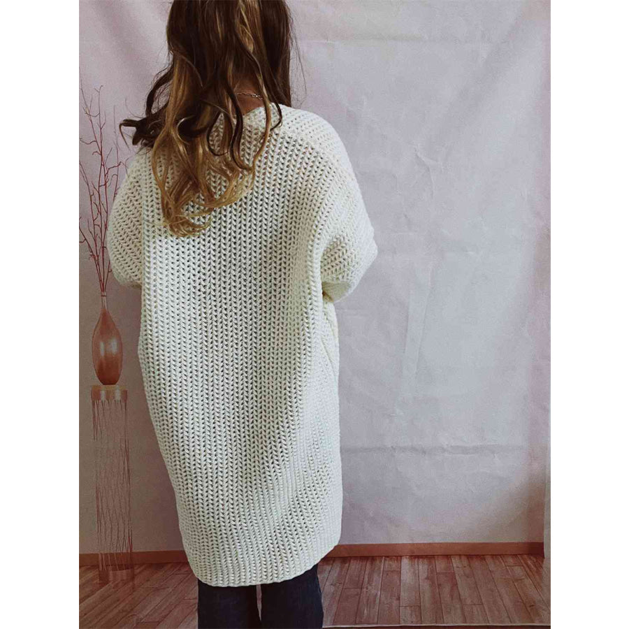 Kadiatou | Women's Long Knit Cardigan | Open Front Pockets