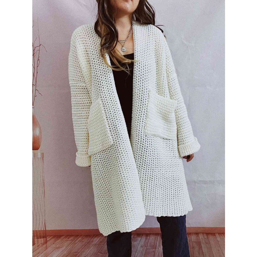 Kadiatou | Women's Long Knit Cardigan | Open Front Pockets