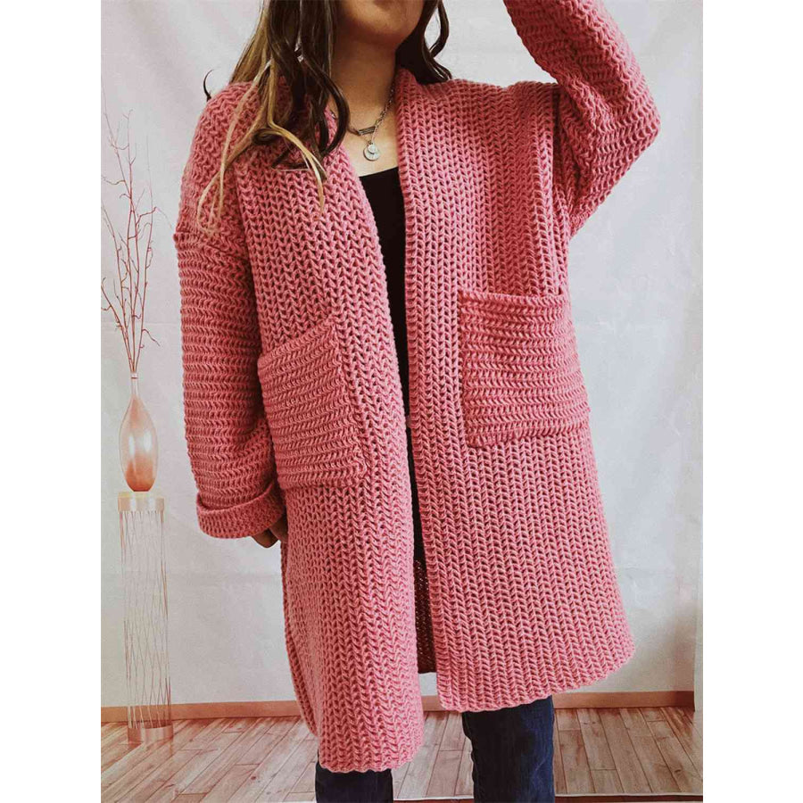 Kadiatou | Women's Long Knit Cardigan | Open Front Pockets
