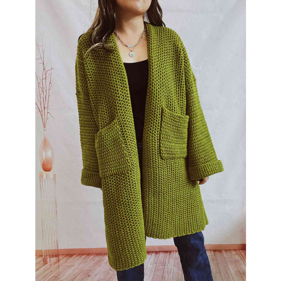 Kadiatou | Women's Long Knit Cardigan | Open Front Pockets
