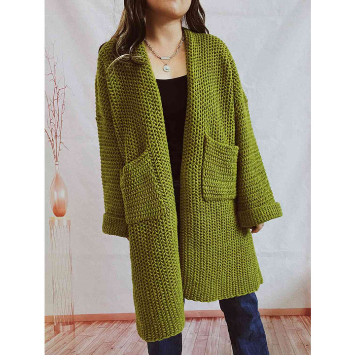 Kadiatou | Women's Long Knit Cardigan | Open Front Pockets