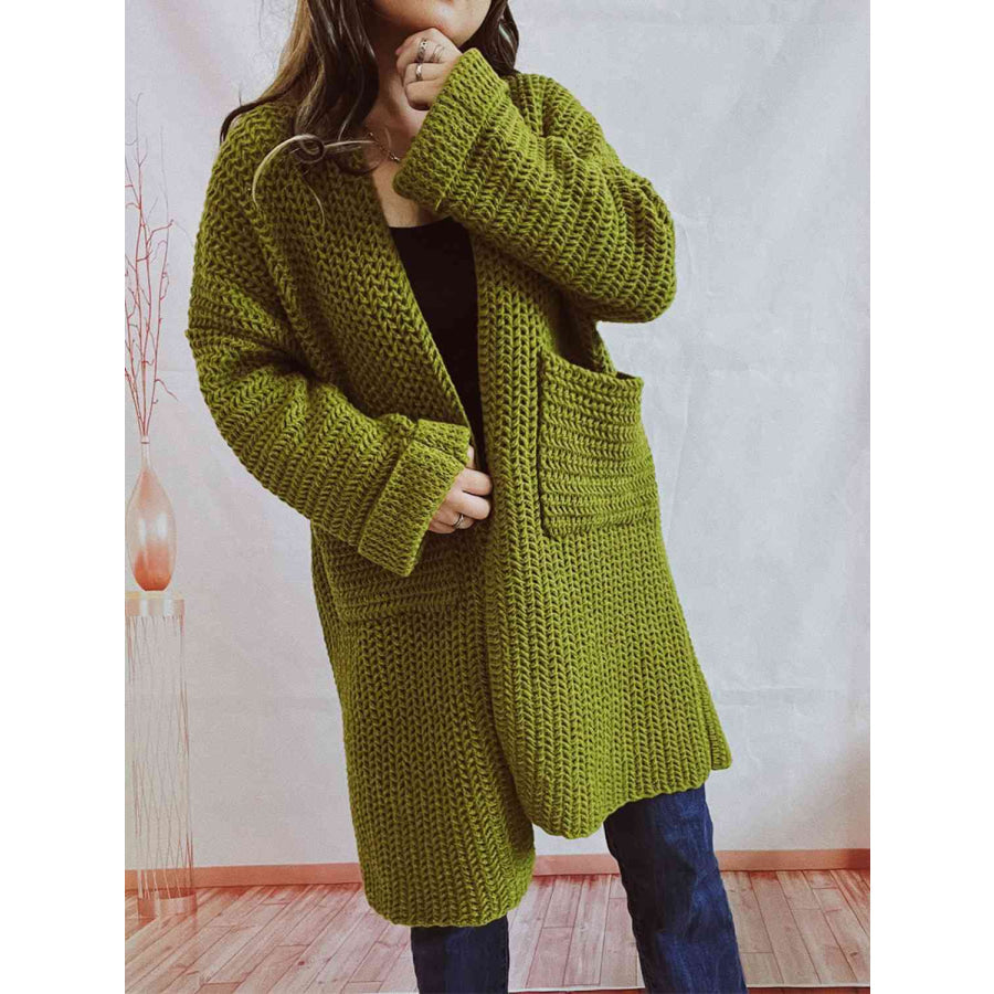 Kadiatou | Women's Long Knit Cardigan | Open Front Pockets