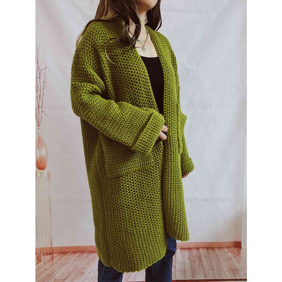Kadiatou | Women's Long Knit Cardigan | Open Front Pockets