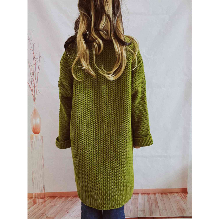 Kadiatou | Women's Long Knit Cardigan | Open Front Pockets